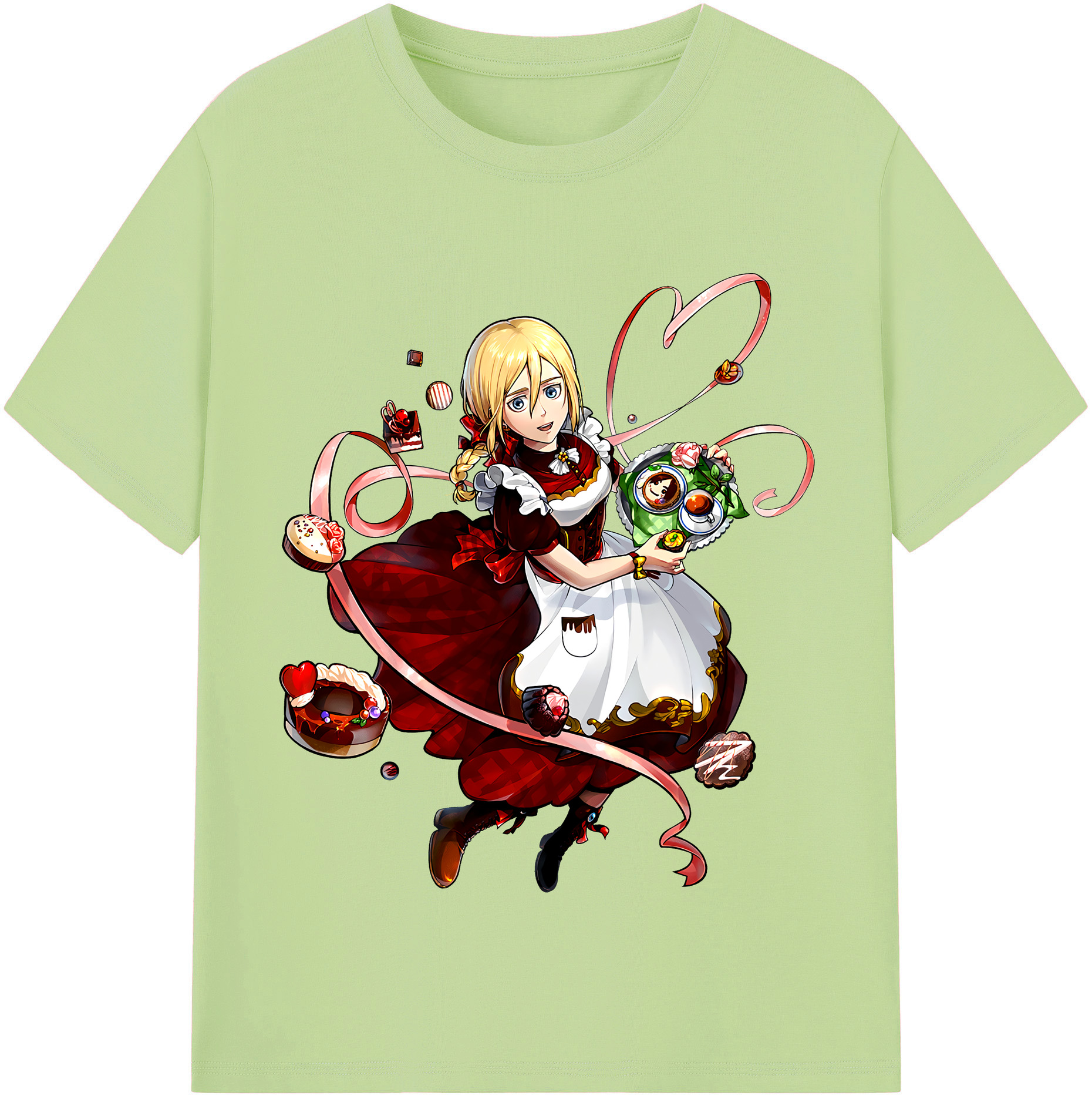 （画像用） 進撃の巨人 クリスタ·レンズ Attack on Titan Christa Lenz 綿100％半袖Tシャツ（フロントプリント）
